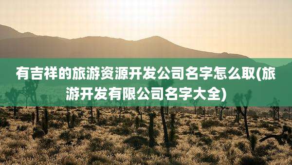 有吉祥的旅游资源开发公司名字怎么取(旅游开发有限公司名字大全)
