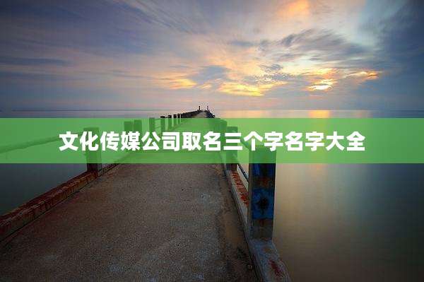 文化传媒公司取名三个字名字大全