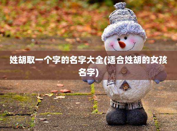 姓胡取一个字的名字大全(适合姓胡的女孩名字)