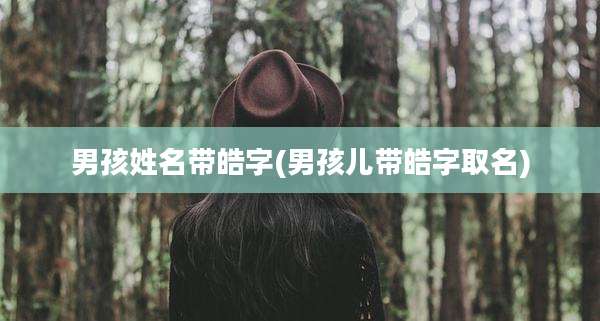 男孩姓名带皓字(男孩儿带皓字取名)