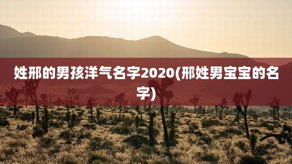 姓邢的男孩洋气名字2020(邢姓男宝宝的名字)