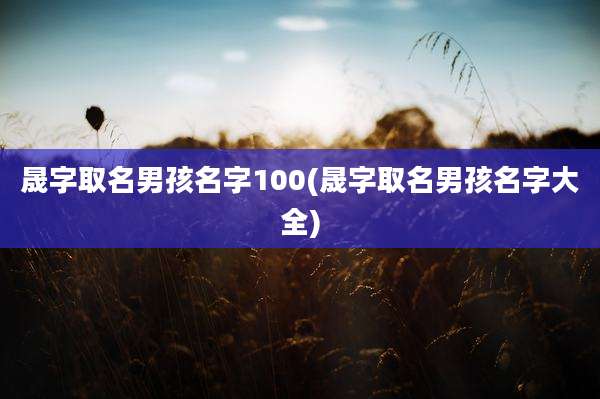 晟字取名男孩名字100(晟字取名男孩名字大全)