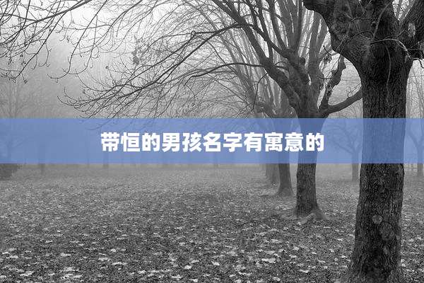 带恒的男孩名字有寓意的