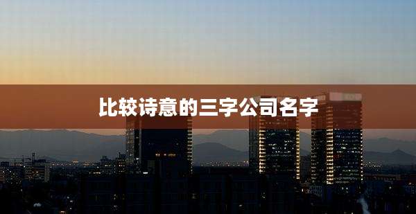 比较诗意的三字公司名字