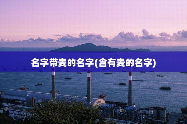 名字带麦的名字(含有麦的名字)