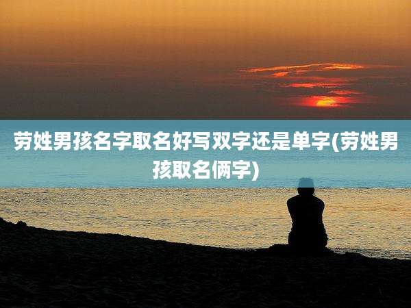劳姓男孩名字取名好写双字还是单字(劳姓男孩取名俩字)