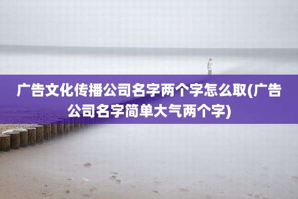 广告文化传播公司名字两个字怎么取(广告公司名字简单大气两个字)