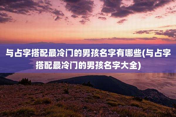 与占字搭配最冷门的男孩名字有哪些(与占字搭配最冷门的男孩名字大全)