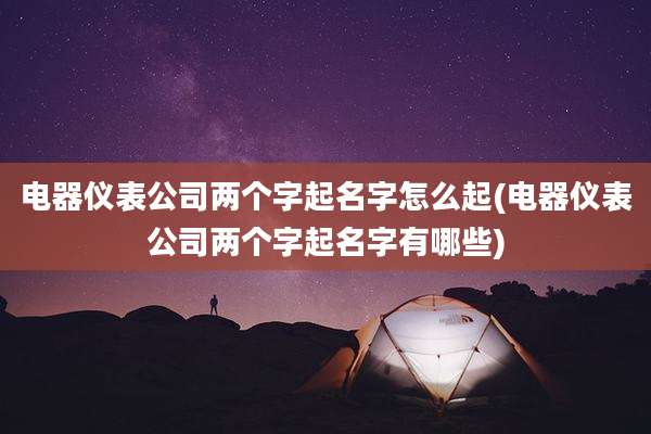 电器仪表公司两个字起名字怎么起(电器仪表公司两个字起名字有哪些)
