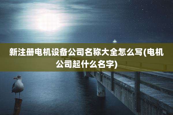 新注册电机设备公司名称大全怎么写(电机公司起什么名字)