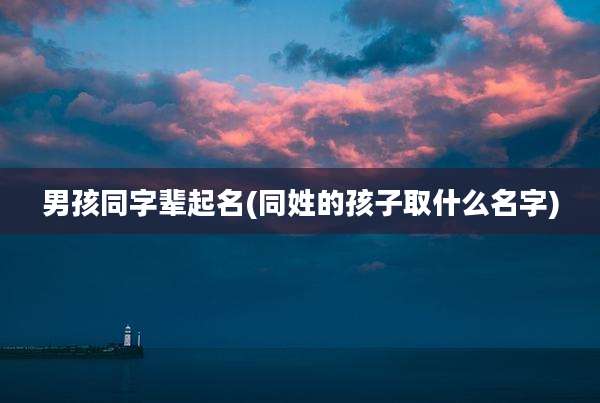 男孩同字辈起名(同姓的孩子取什么名字)