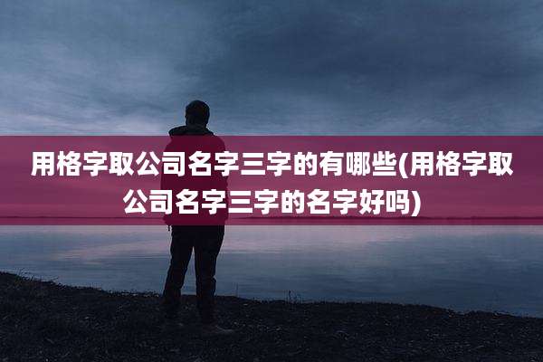 用格字取公司名字三字的有哪些(用格字取公司名字三字的名字好吗)