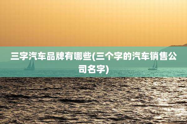 三字汽车品牌有哪些(三个字的汽车销售公司名字)