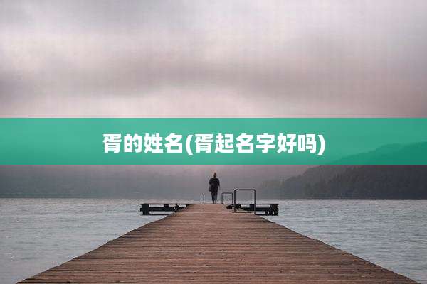 胥的姓名(胥起名字好吗)