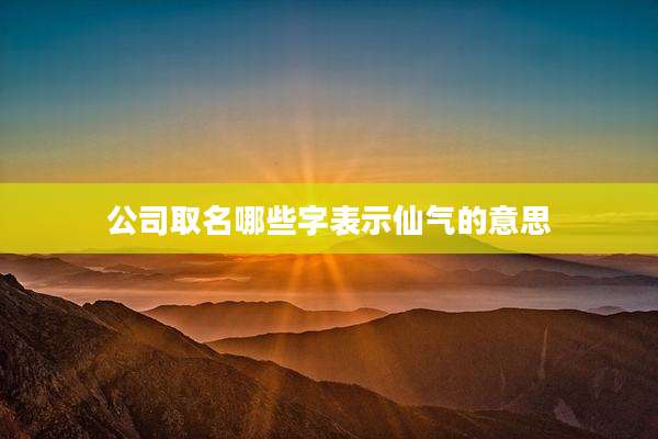 公司取名哪些字表示仙气的意思
