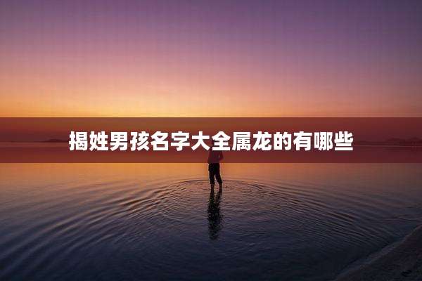 揭姓男孩名字大全属龙的有哪些