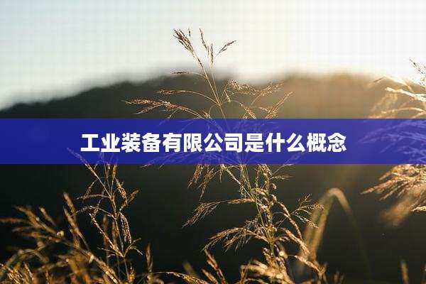 工业装备有限公司是什么概念