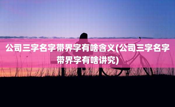 公司三字名字带界字有啥含义(公司三字名字带界字有啥讲究)