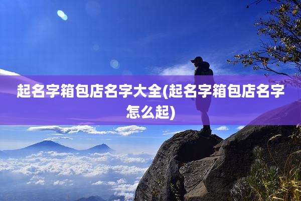 起名字箱包店名字大全(起名字箱包店名字怎么起)