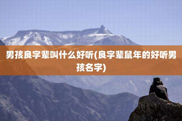 男孩良字辈叫什么好听(良字辈鼠年的好听男孩名字)