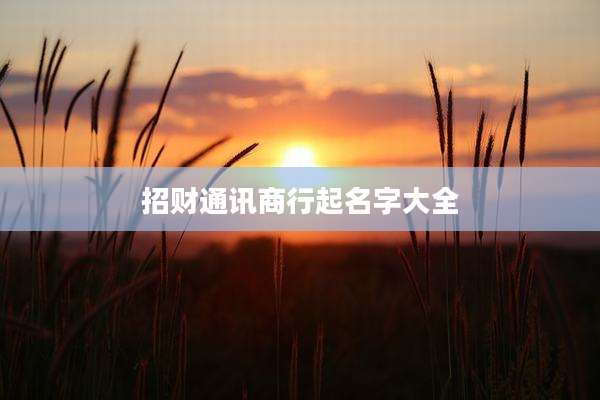 招财通讯商行起名字大全