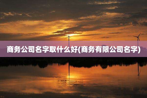 商务公司名字取什么好(商务有限公司名字)