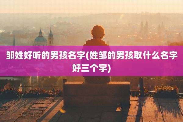 邹姓好听的男孩名字(姓邹的男孩取什么名字好三个字)
