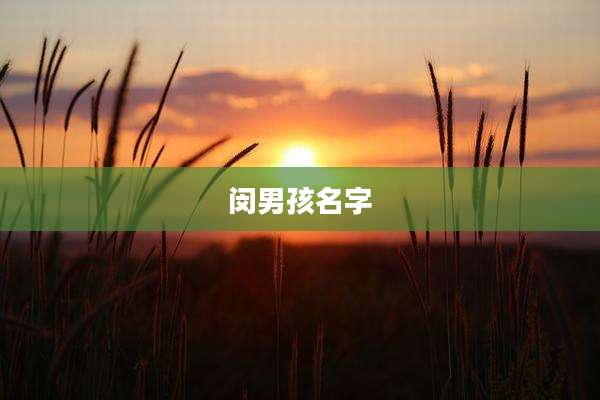 闵男孩名字