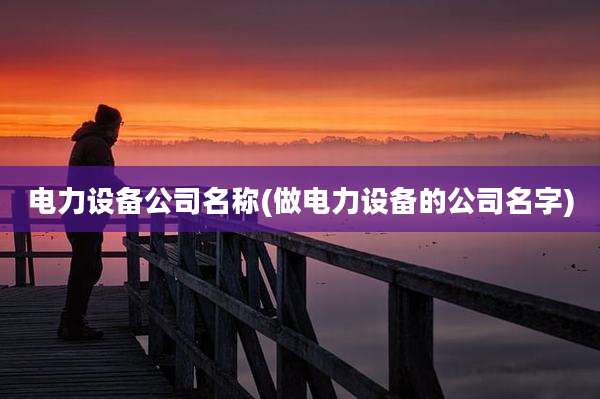 电力设备公司名称(做电力设备的公司名字)