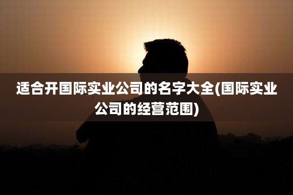 适合开国际实业公司的名字大全(国际实业公司的经营范围)