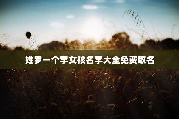 姓罗一个字女孩名字大全免费取名