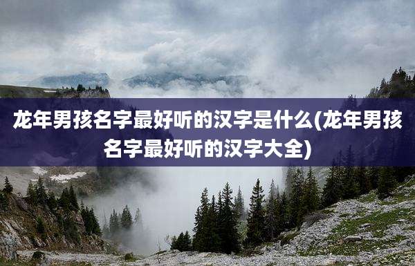 龙年男孩名字最好听的汉字是什么(龙年男孩名字最好听的汉字大全)
