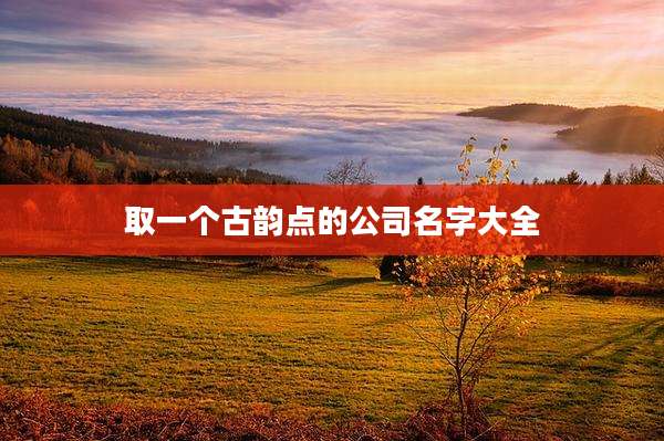 取一个古韵点的公司名字大全