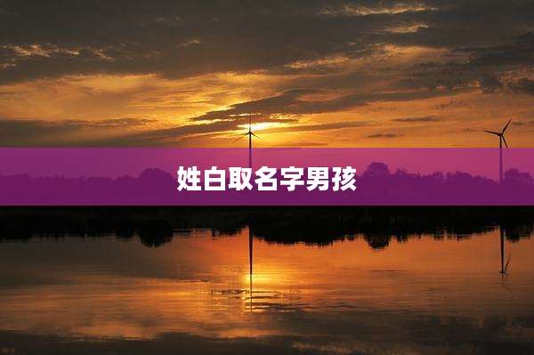 姓白取名字男孩