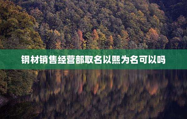钢材销售经营部取名以熙为名可以吗