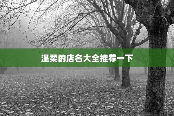 温柔的店名大全推荐一下