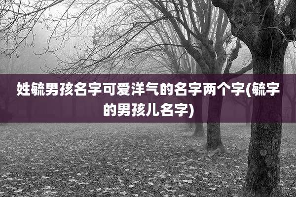 姓毓男孩名字可爱洋气的名字两个字(毓字的男孩儿名字)
