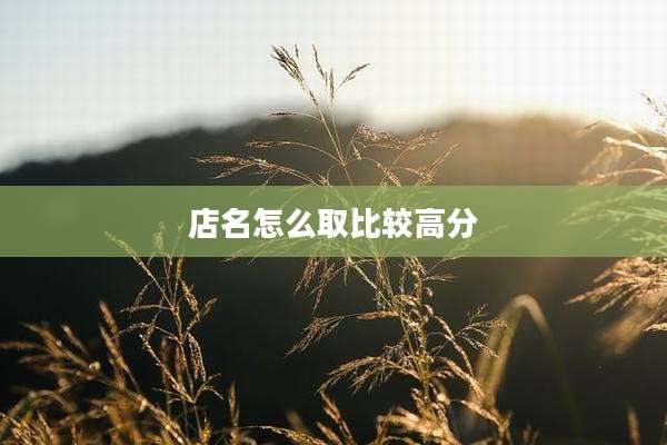 店名怎么取比较高分