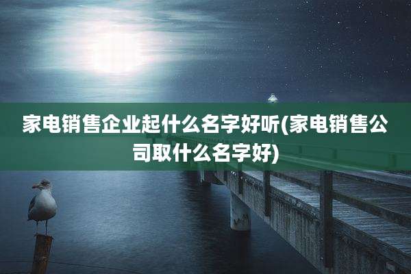 家电销售企业起什么名字好听(家电销售公司取什么名字好)