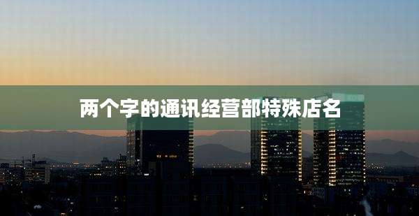 两个字的通讯经营部特殊店名