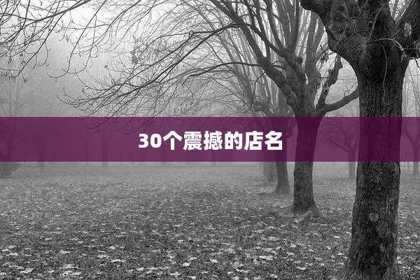 30个震撼的店名