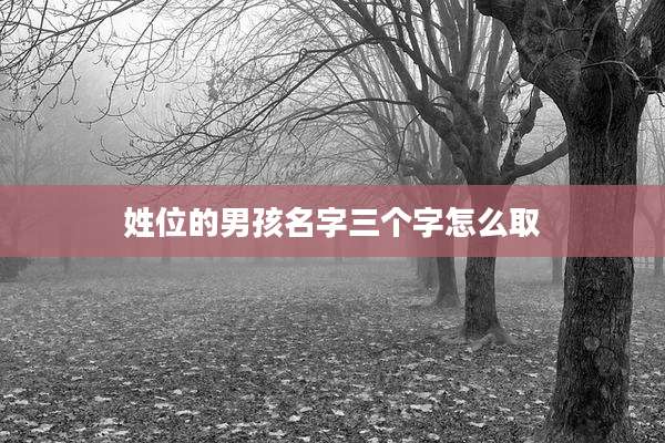 姓位的男孩名字三个字怎么取