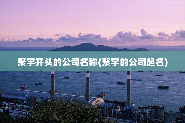 聚字开头的公司名称(聚字的公司起名)