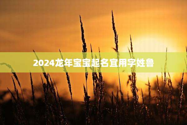 2024龙年宝宝起名宜用字姓鲁