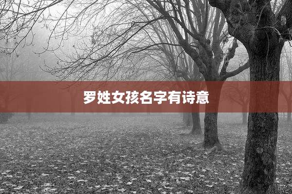 罗姓女孩名字有诗意