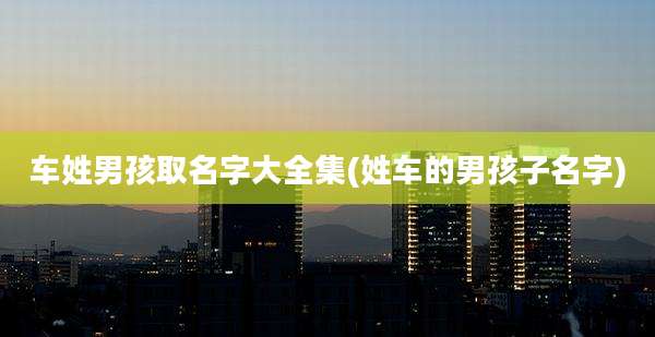 车姓男孩取名字大全集(姓车的男孩子名字)