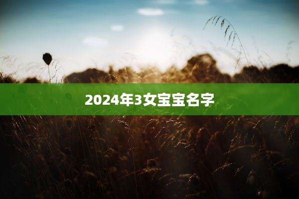 2024年3女宝宝名字