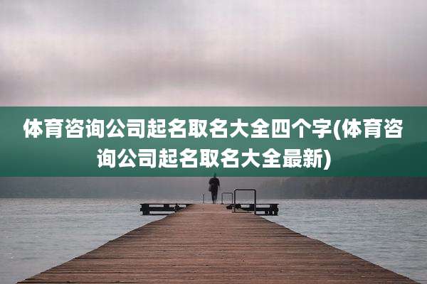 体育咨询公司起名取名大全四个字(体育咨询公司起名取名大全最新)