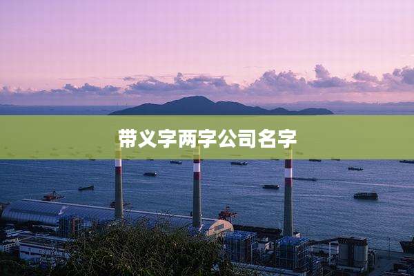 带义字两字公司名字