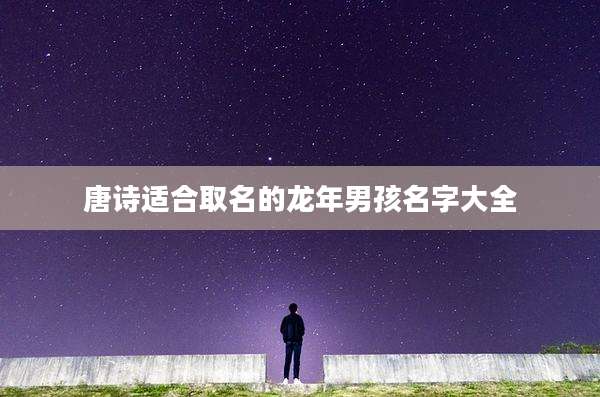 唐诗适合取名的龙年男孩名字大全